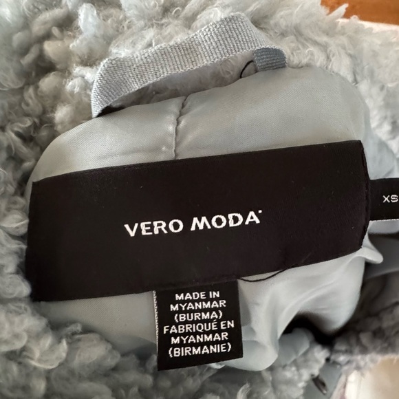 Vero Moda Virginia highNeck TEDDY JACKET modern trendy green comfy sweater - Picture 6 of 8